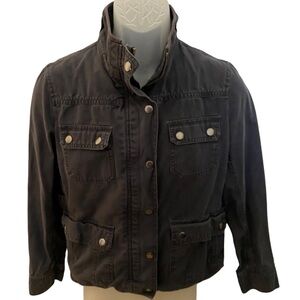 Kut from the KLOTH Gray Utility Full Zip Button Jacket Women M Medium